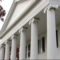 large fluted exterior columns
